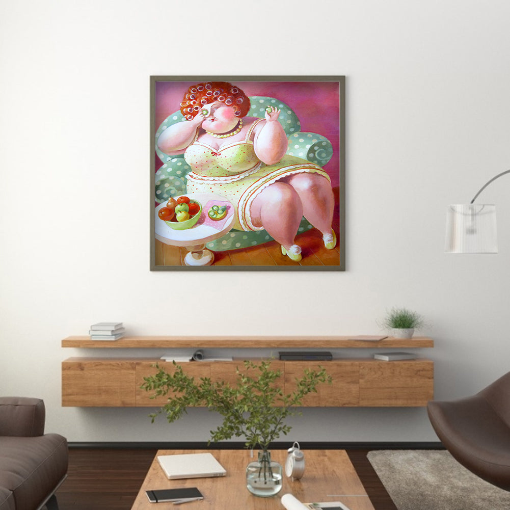 Fat Woman - Full Round Drill Diamond Painting 40*40CM