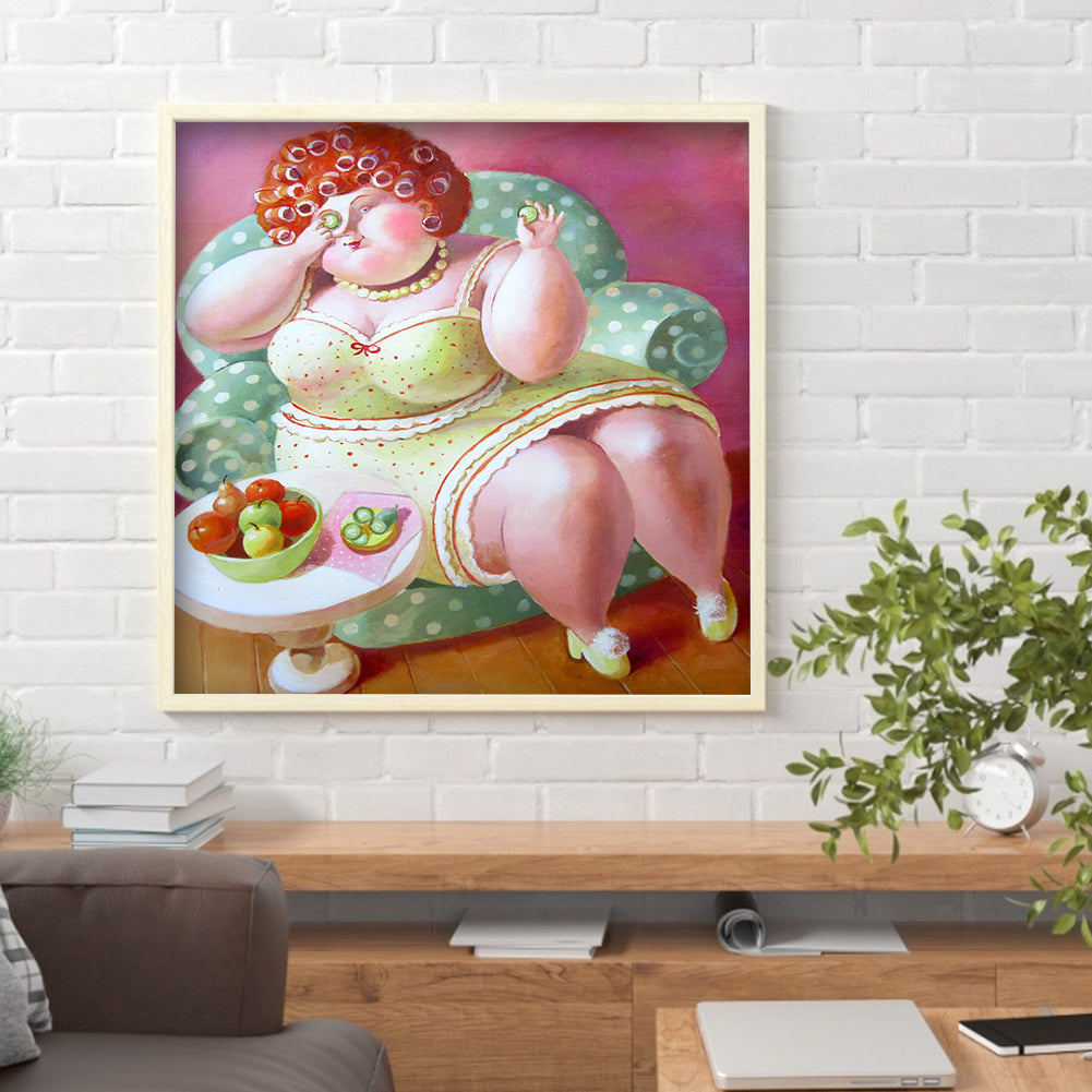 Fat Woman - Full Round Drill Diamond Painting 40*40CM