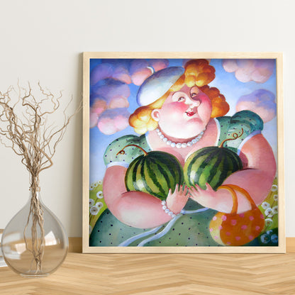 Fat Woman - Full Round Drill Diamond Painting 40*40CM