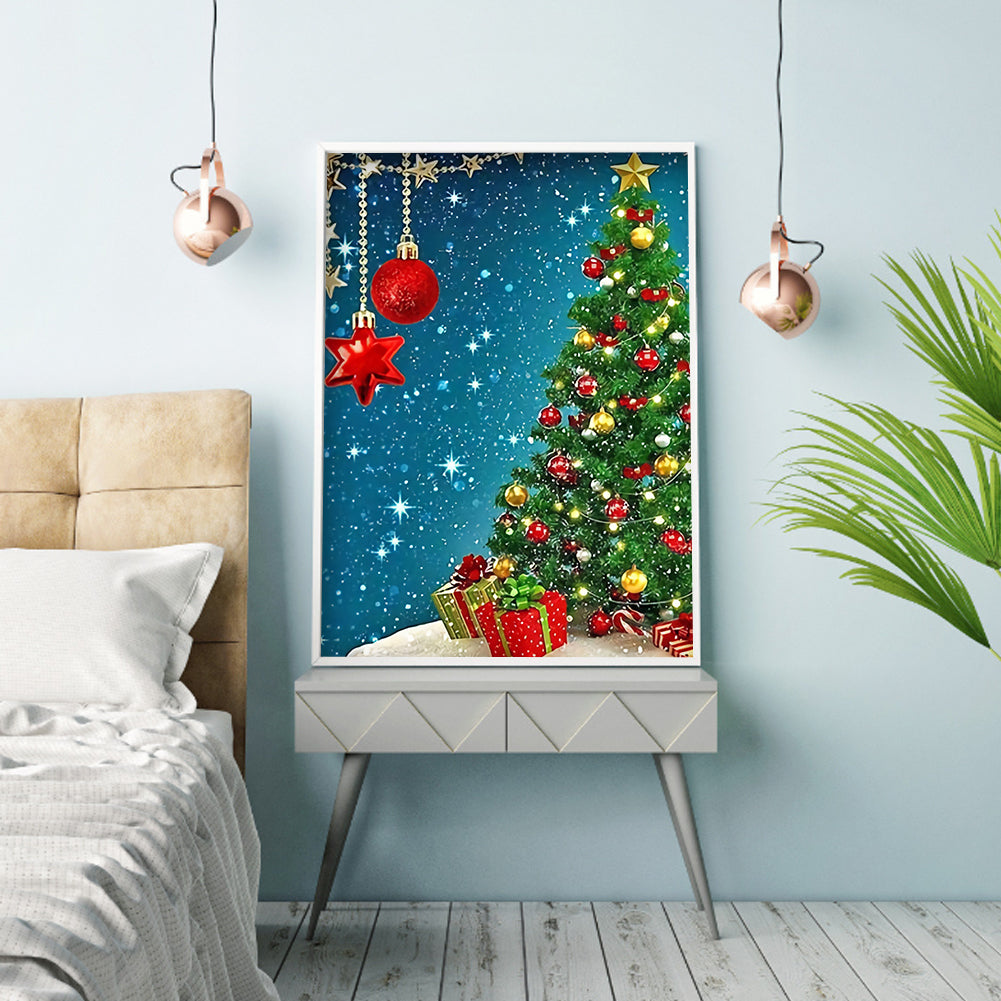 Christmas Tree - Full Round Drill Diamond Painting 30*40CM