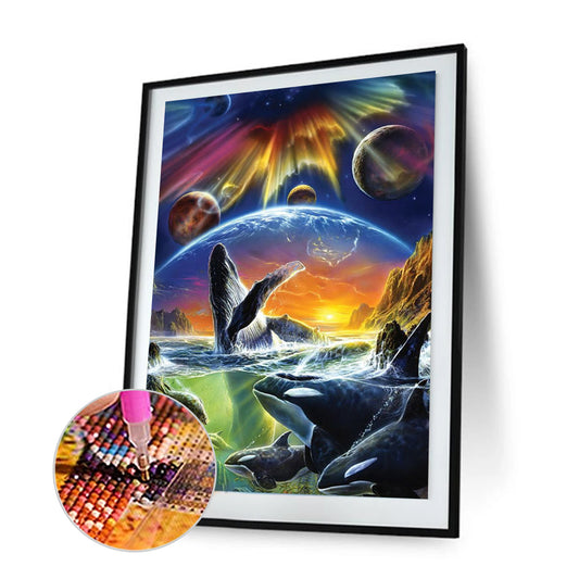 Dolphin - Full Round Drill Diamond Painting 30*40CM