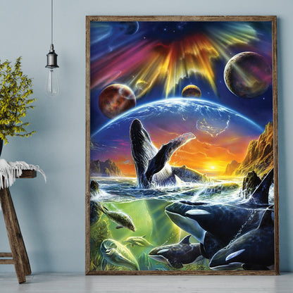 Dolphin - Full Round Drill Diamond Painting 30*40CM