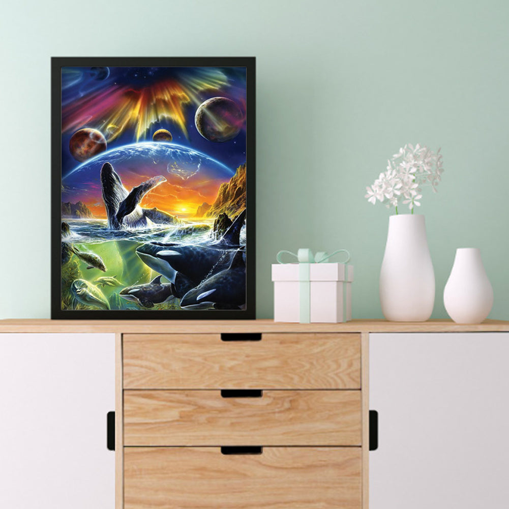 Dolphin - Full Round Drill Diamond Painting 30*40CM