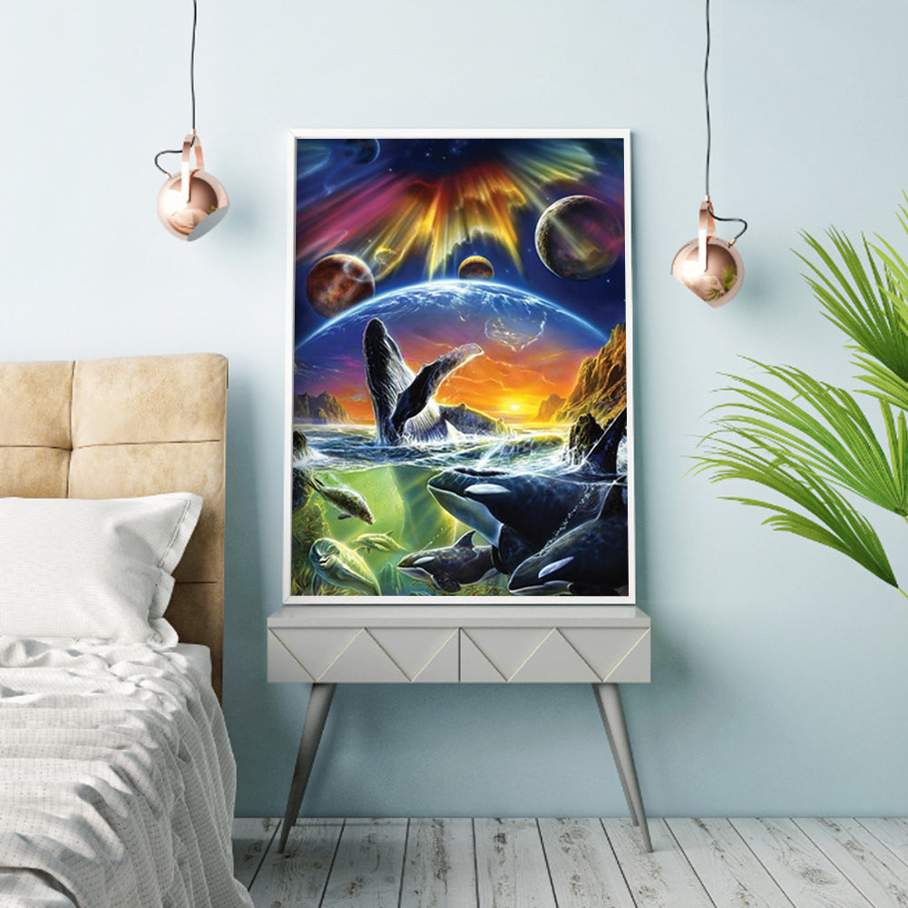 Dolphin - Full Round Drill Diamond Painting 30*40CM