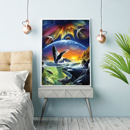 Dolphin - Full Round Drill Diamond Painting 30*40CM