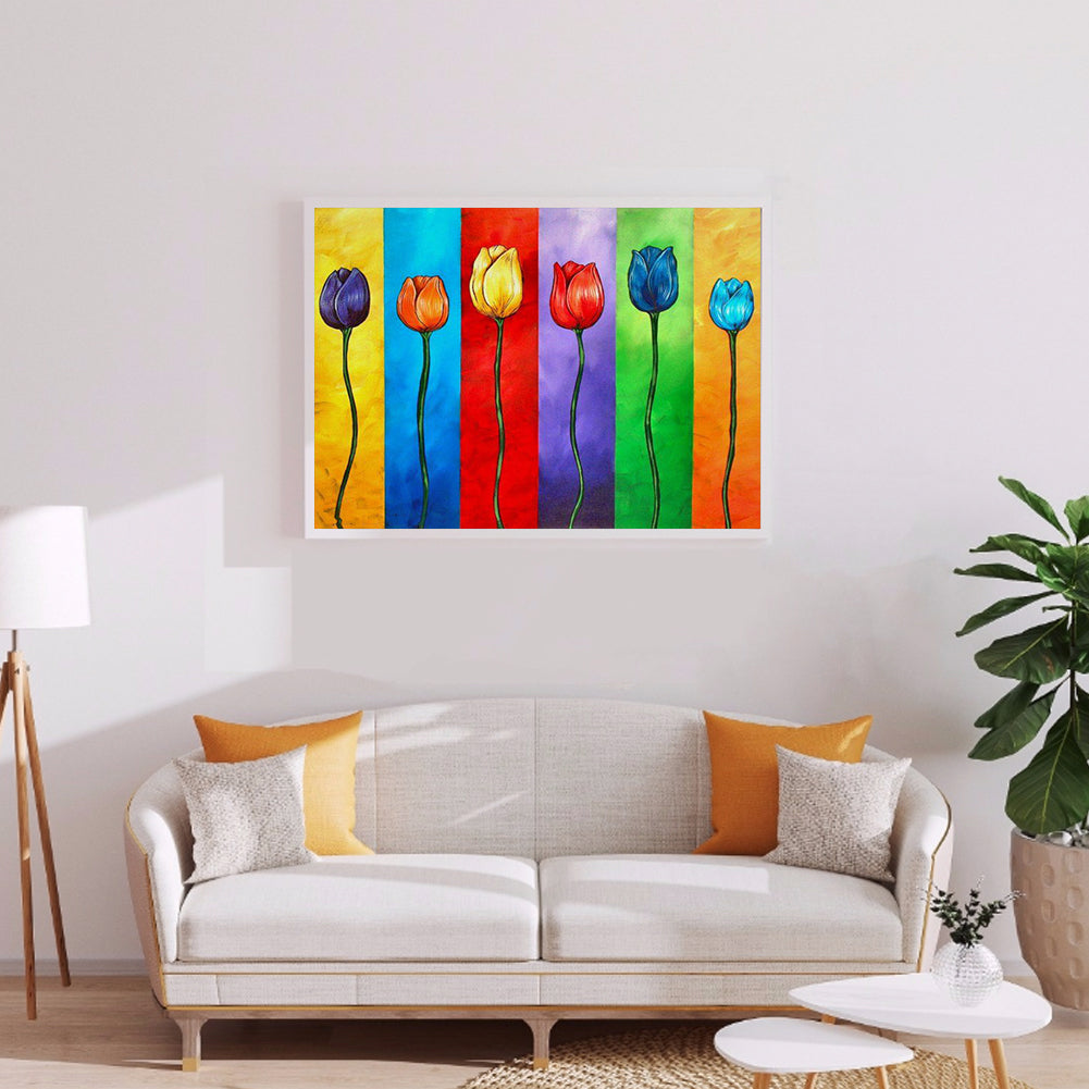 Tulips - Full Round Drill Diamond Painting 40*30CM