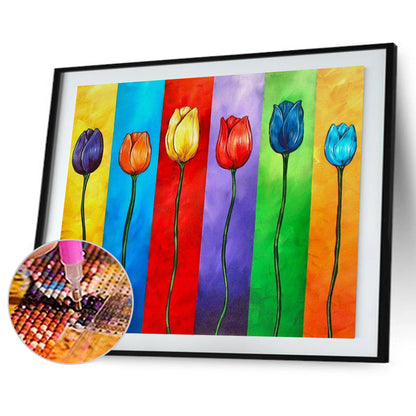 Tulips - Full Round Drill Diamond Painting 40*30CM