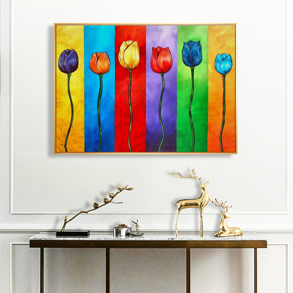 Tulips - Full Round Drill Diamond Painting 40*30CM