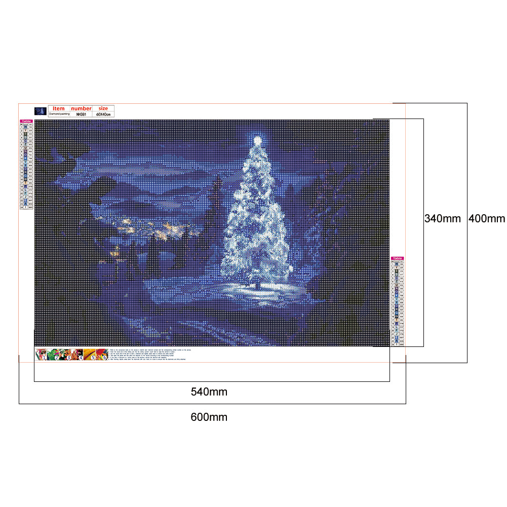 Snowy Christmas - Full Round Drill Diamond Painting 60*40CM