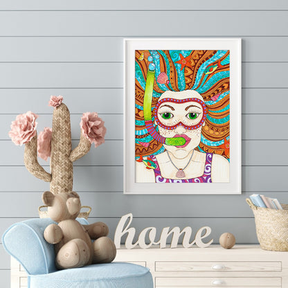 Woman - Full Round Drill Diamond Painting 30*40CM