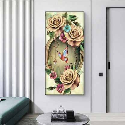 Butterfly Flower - Full Round Drill Diamond Painting 40*80CM