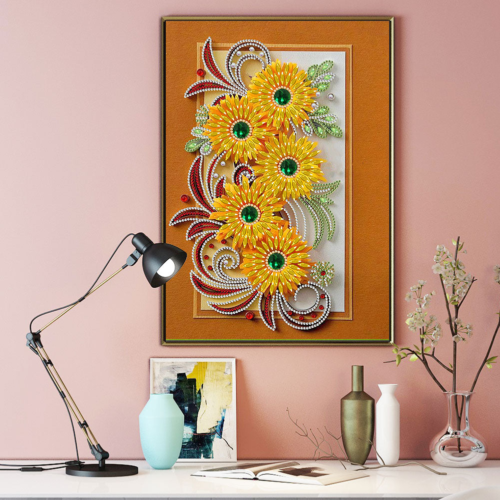 Flower - Special Shaped Drill Diamond Painting 30*40CM