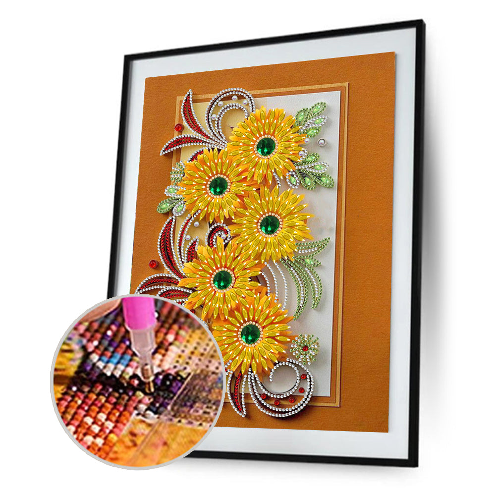 Flower - Special Shaped Drill Diamond Painting 30*40CM