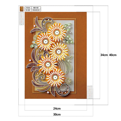 Flower - Special Shaped Drill Diamond Painting 30*40CM