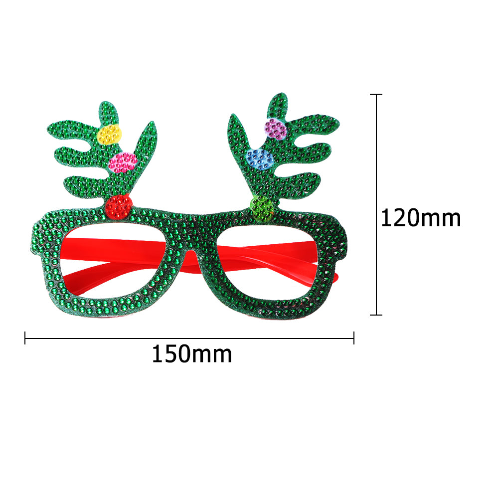 Kids Christmas Diamond Glasses Toys DIY Frame Paste 3D Rhinestone Stickers