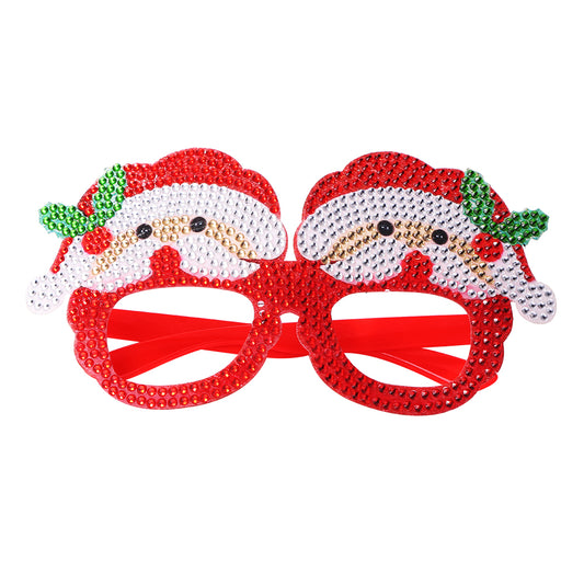 Kids Christmas Diamond Glasses Toys DIY Frame Paste 3D Rhinestone Stickers