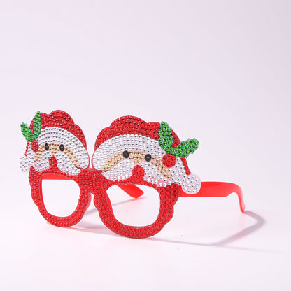 Kids Christmas Diamond Glasses Toys DIY Frame Paste 3D Rhinestone Stickers