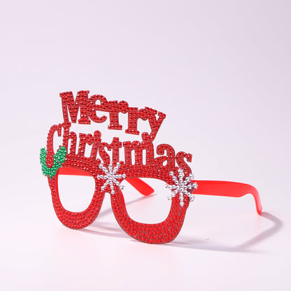 Kids Christmas Diamond Glasses Toys DIY Frame Paste 3D Rhinestone Stickers