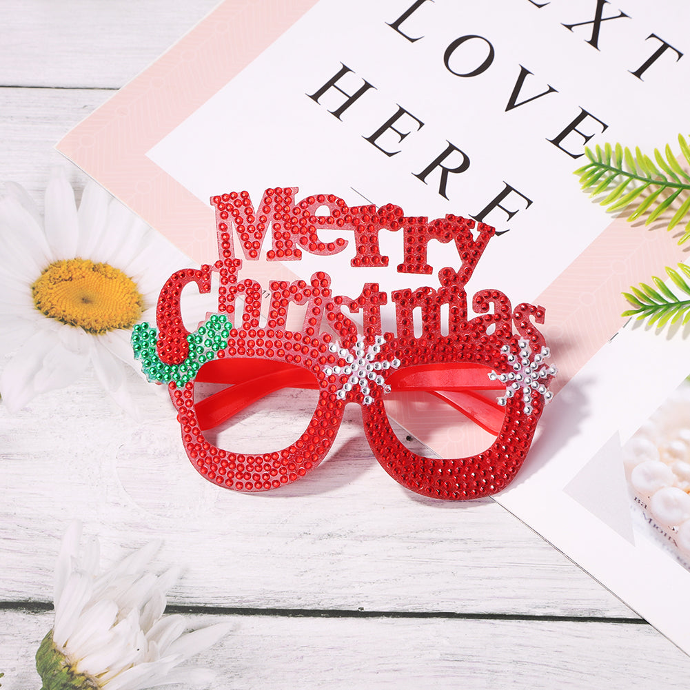 Kids Christmas Diamond Glasses Toys DIY Frame Paste 3D Rhinestone Stickers