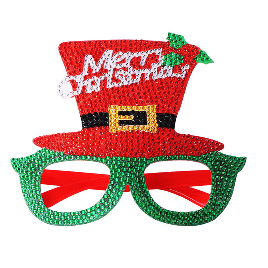 Kids Christmas Diamond Glasses Toys DIY Frame Paste 3D Rhinestone Stickers