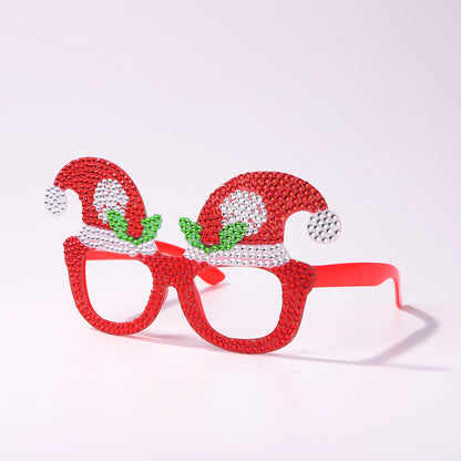 Kids Christmas Diamond Glasses Toys DIY Frame Paste 3D Rhinestone Stickers