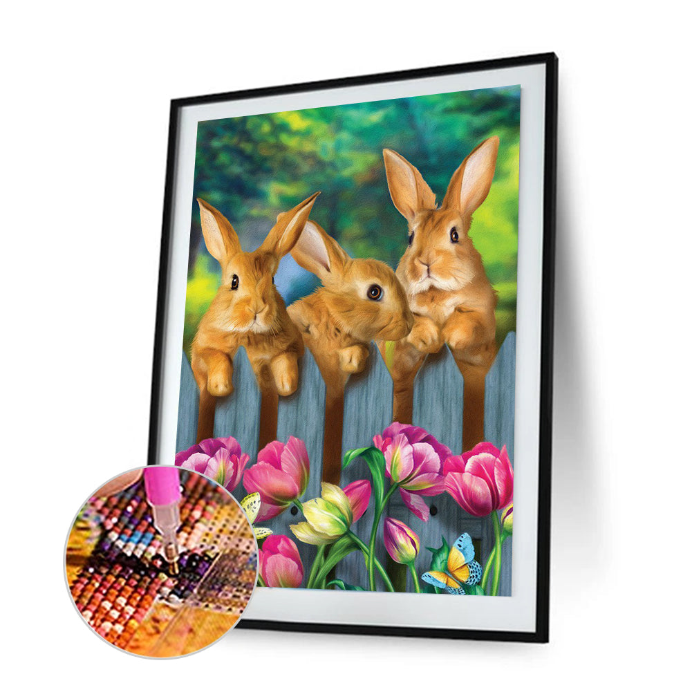 Rabbit - Full Round Drill Diamond Painting 30*40CM