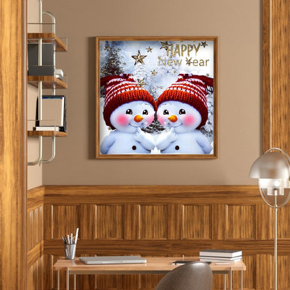 Snowman - Full Round Drill Diamond Painting 35*35CM