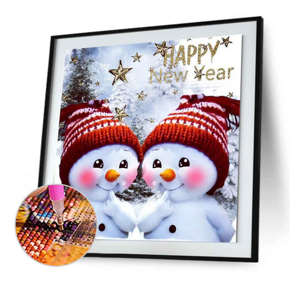 Snowman - Full Round Drill Diamond Painting 35*35CM