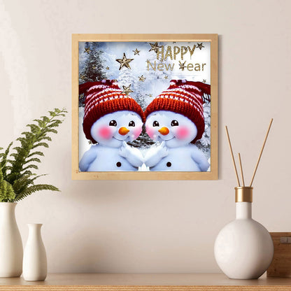 Snowman - Full Round Drill Diamond Painting 35*35CM