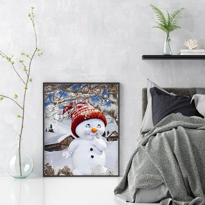 Snowman - Full Round Drill Diamond Painting 30*40CM