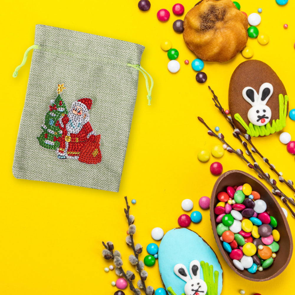 Christmas Theme DIY Diamond Painting Shopping Tote Mosaic Drill Candy Bag