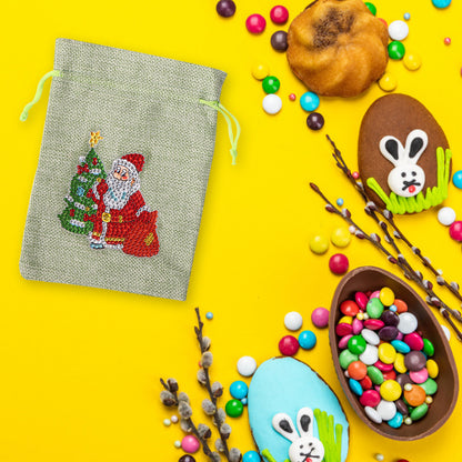 Christmas Theme DIY Diamond Painting Shopping Tote Mosaic Drill Candy Bag