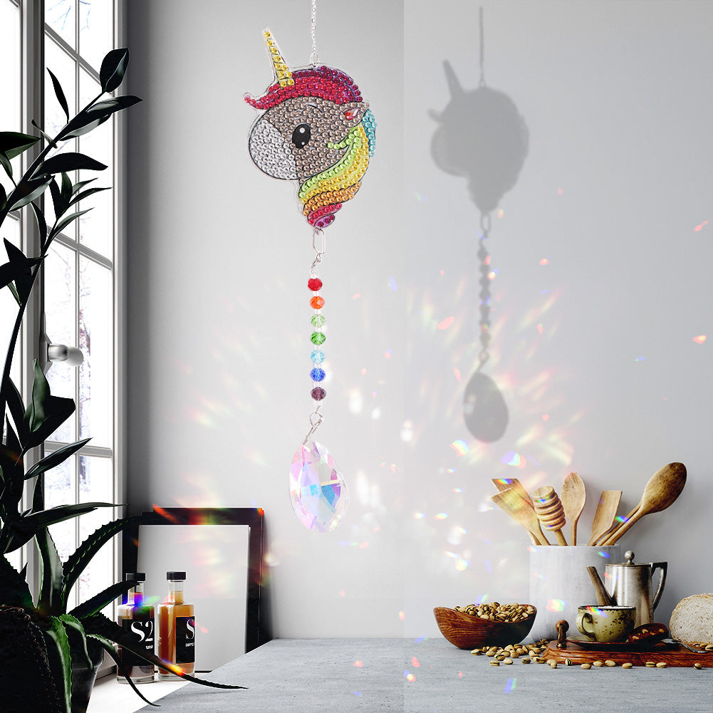 Diamond Drill Rainbow Collection Hanging Crystal Prisms Wind Chimes Decor