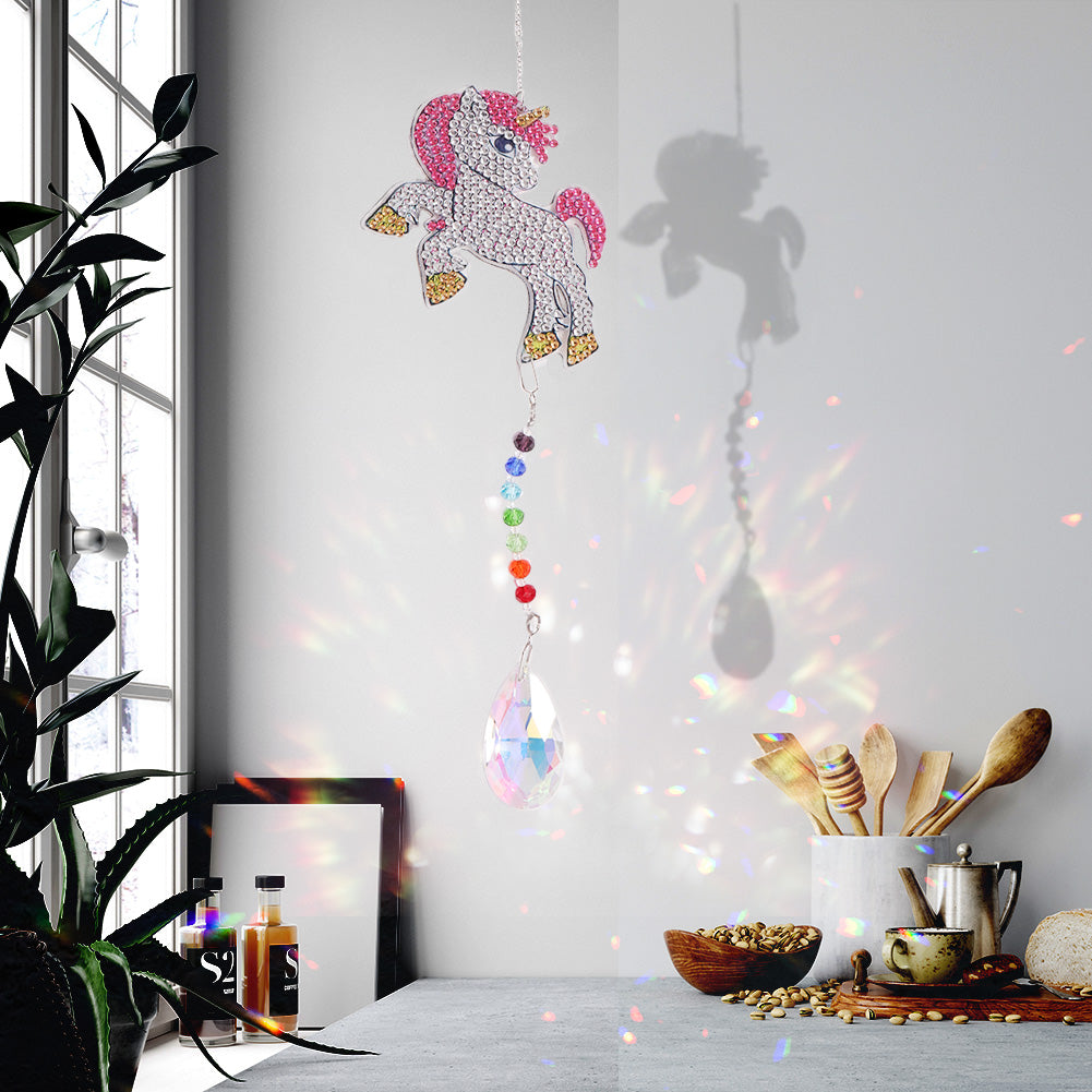 Diamond Drill Rainbow Collection Hanging Crystal Prisms Wind Chimes Decor