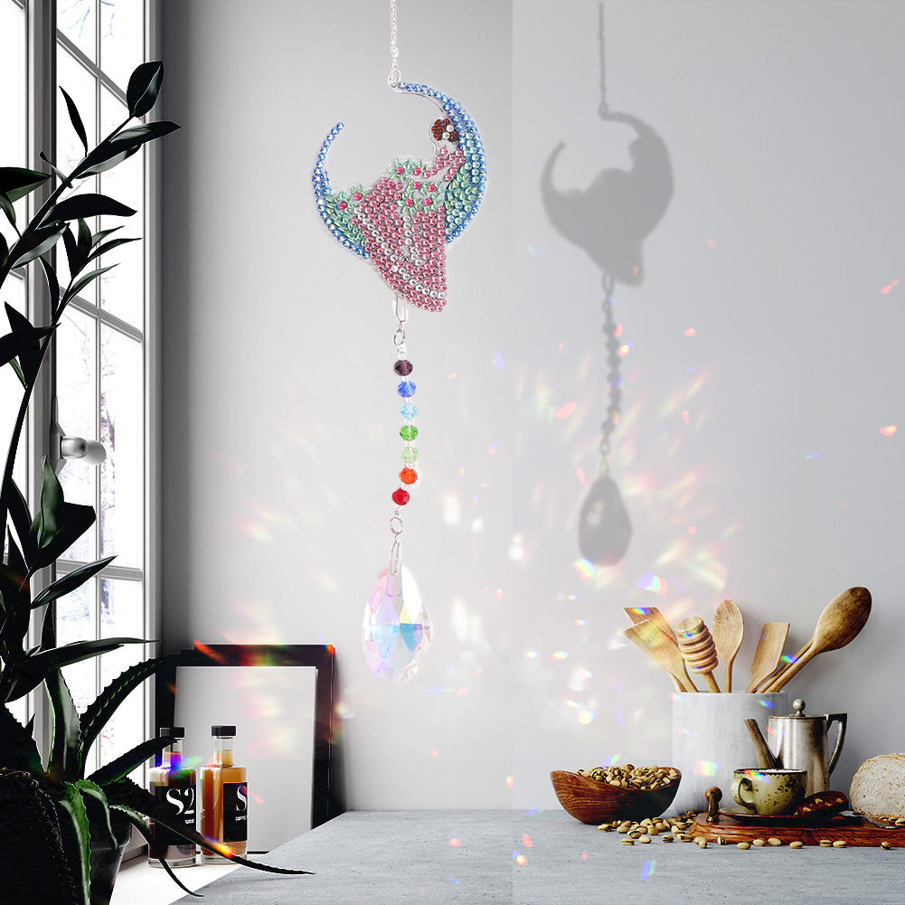 Diamond Drill Rainbow Collection Hanging Crystal Prisms Wind Chimes Decor