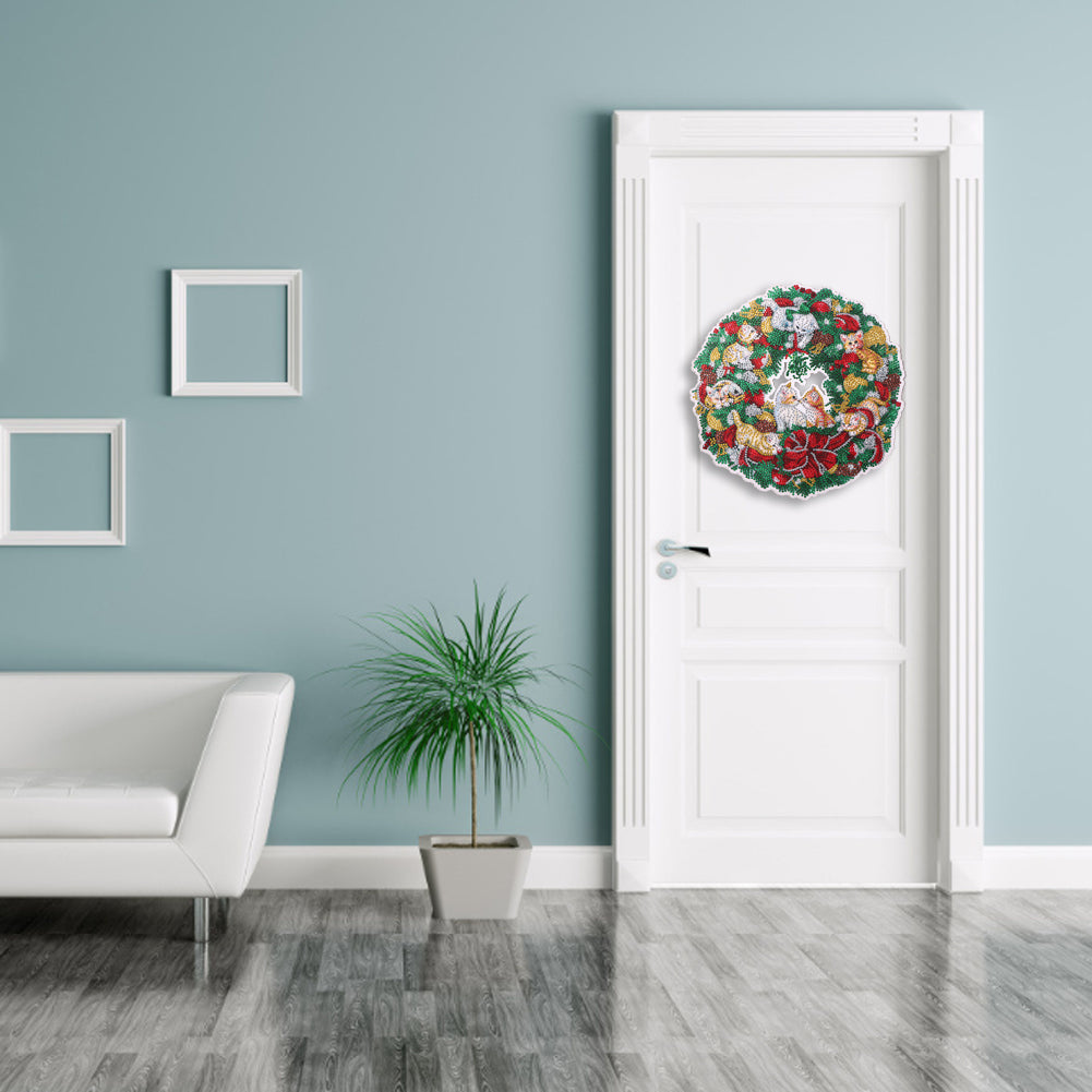 5D DIY Diamond Painting Festival Crystal Wreath Kits Art Home Hanging Decor