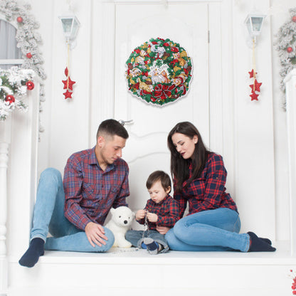 5D DIY Diamond Painting Festival Crystal Wreath Kits Art Home Hanging Decor