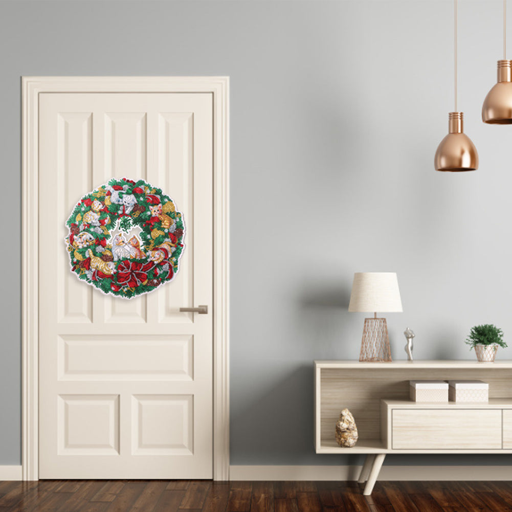 5D DIY Diamond Painting Festival Crystal Wreath Kits Art Home Hanging Decor