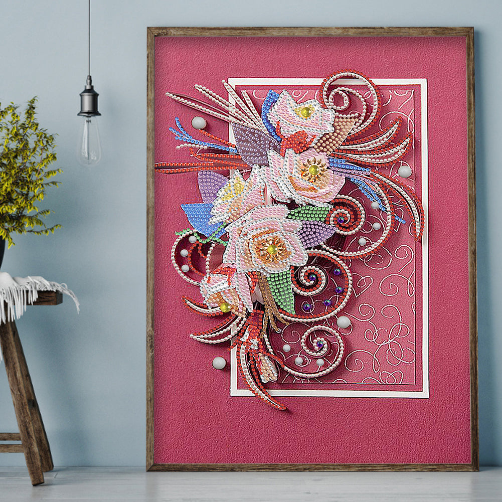 Rose - Special Shaped Drill Diamond Painting 30*40CM