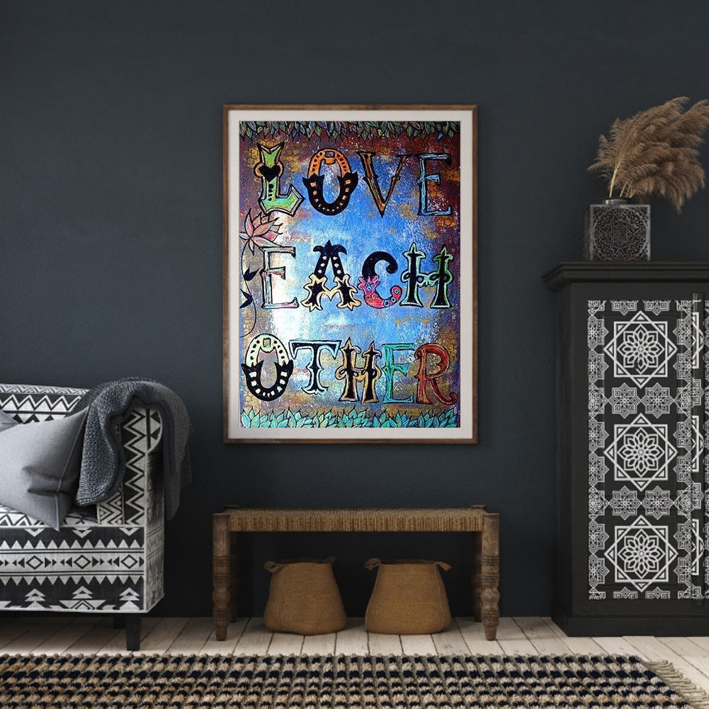Calligraphy - Full Round Drill Diamond Painting 30*40CM