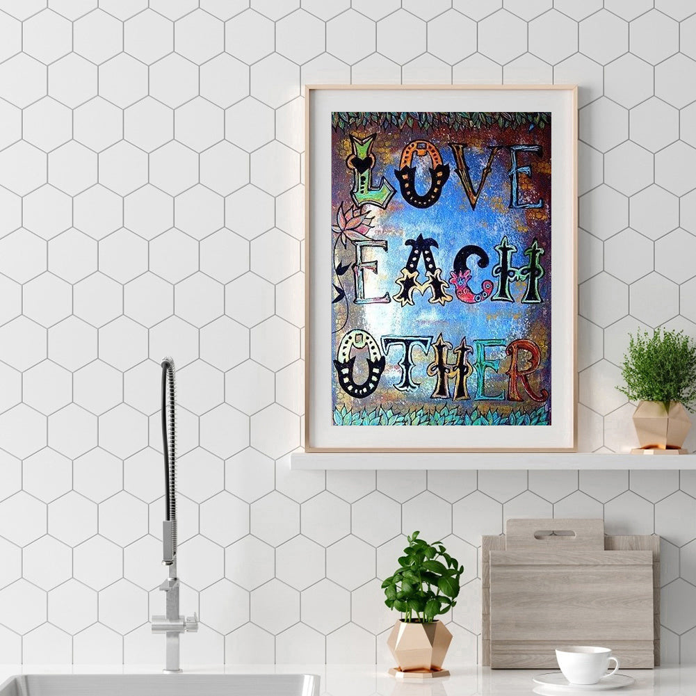 Calligraphy - Full Round Drill Diamond Painting 30*40CM
