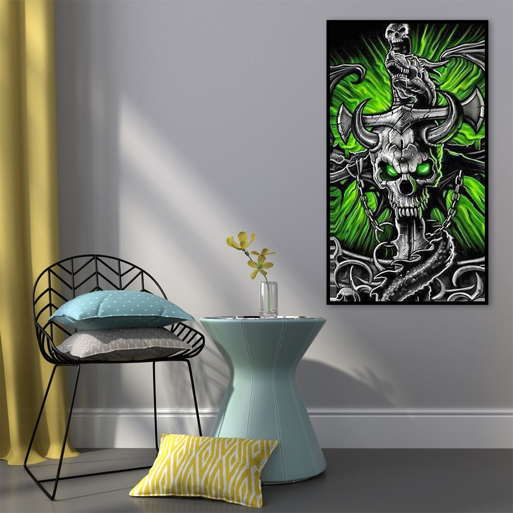 Skull - Full Round Drill Diamond Painting 45*80CM