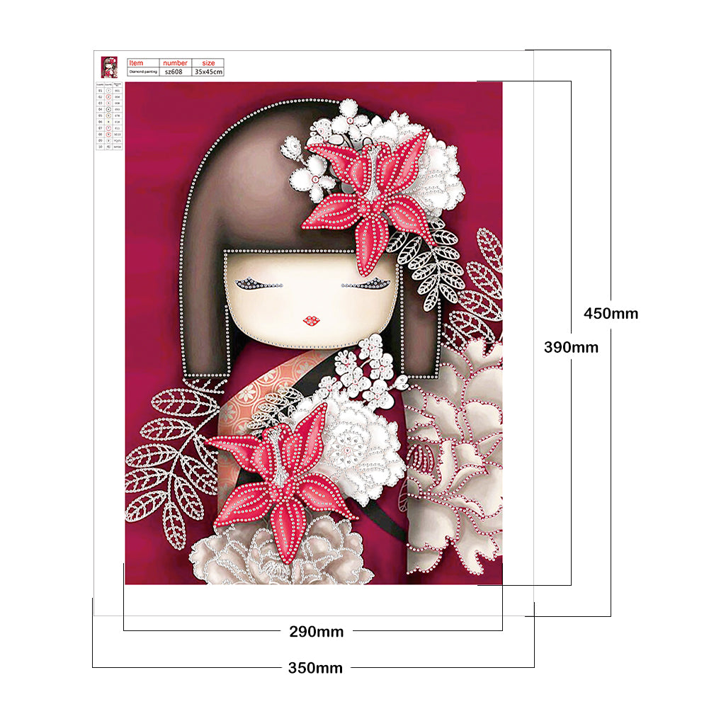 Janpanese Doll - Special Shaped Drill Diamond Painting 35*45CM