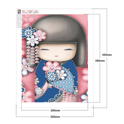 Janpanese Doll - Special Shaped Drill Diamond Painting 35*45CM