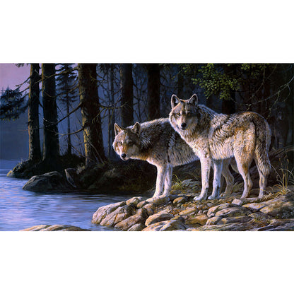 Wolf - Full Round Drill Diamond Painting 70*40CM