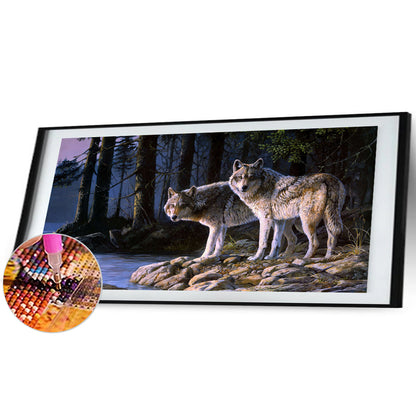 Wolf - Full Round Drill Diamond Painting 70*40CM