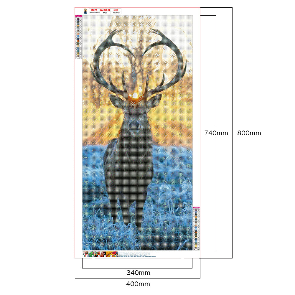 Deer - Full Round Drill Diamond Painting 40*80CM