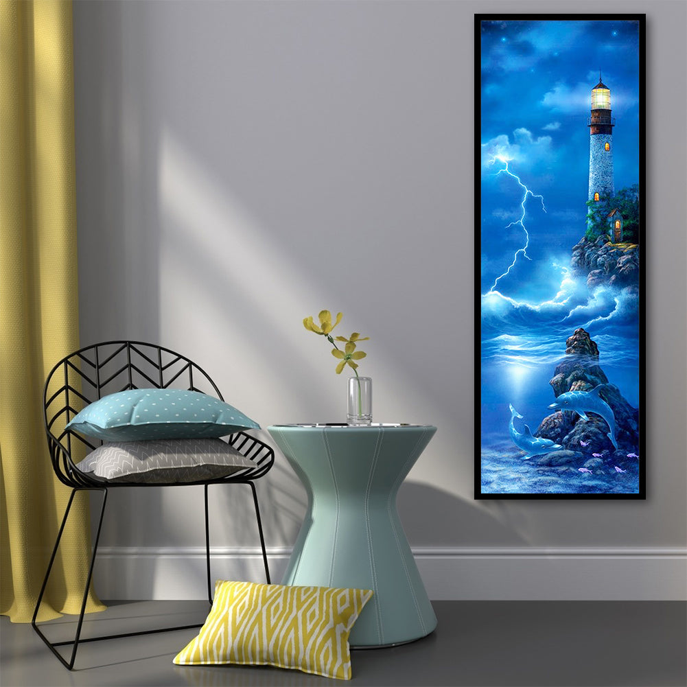 Lighthouse - Full Round Drill Diamond Painting 30*90CM