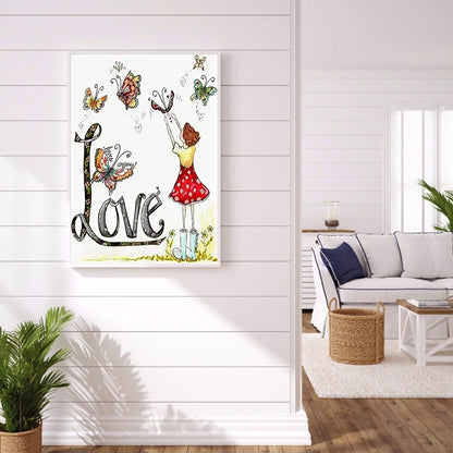 Calligraphy - Full Round Drill Diamond Painting 30*40CM