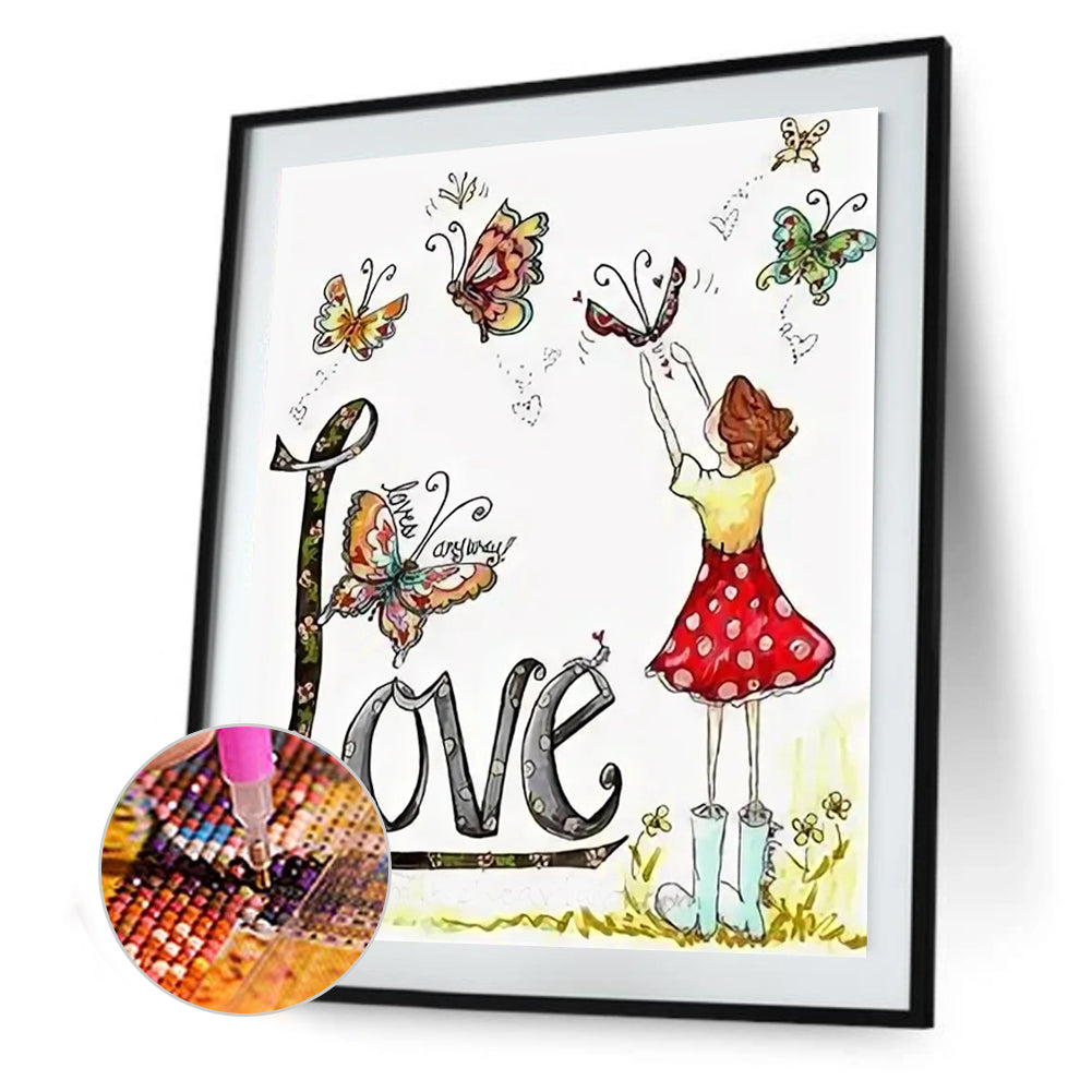 Calligraphy - Full Round Drill Diamond Painting 30*40CM